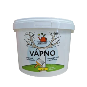 Vápno na bielenie stromov a úpravu pH pôdy 4 kg v plastovom vedre s bielym viečkom